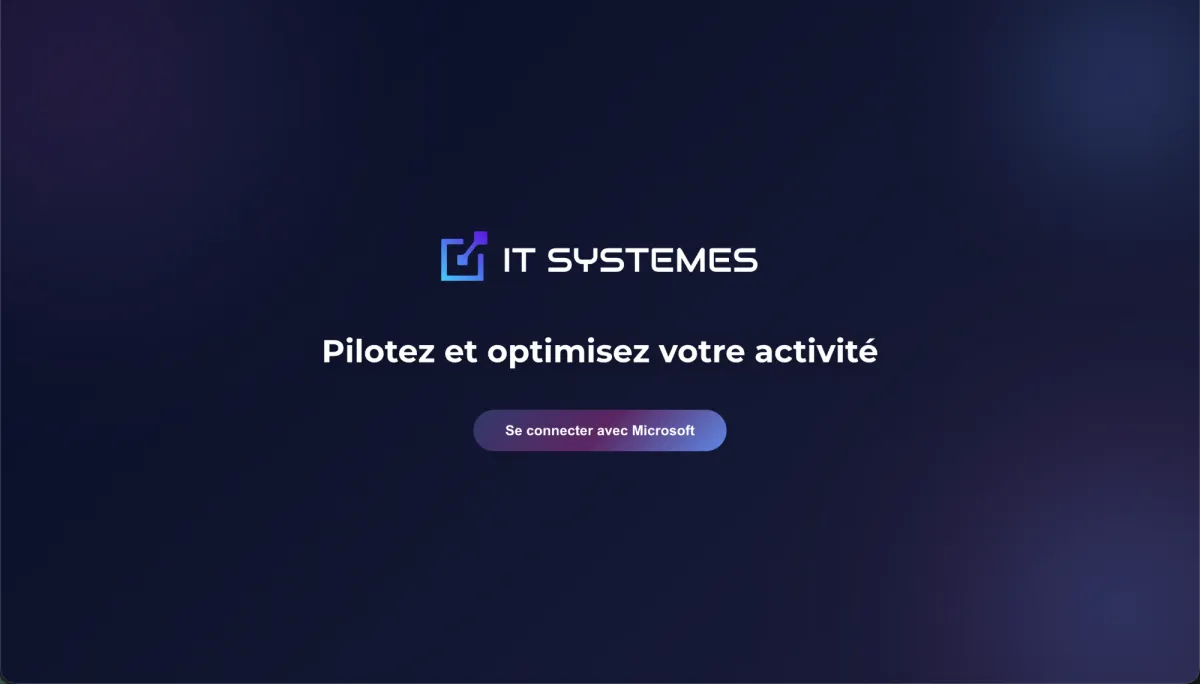 Page de connexion de l'ERP d'IT Systèmes : Pilotez et optimisez votre activité, se connecter avec Microsoft
